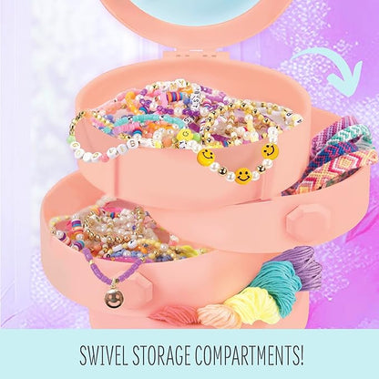 STMT D.I.Y. Personalized Jewelry Box, Design 50+ Accessories, Includes Swiveling Jewelry Box, Beads for Jewelry Making, Bracelet Making Kit, Great Gifts for Girls, Jewelry Making Kit for Girls 8-12