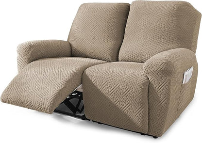NORTHERN BROTHERS Recliner Chair Covers, Loveseat Chair Covers, Covers for Reclining Chairs, Recliner Couch Cover 2 Seat, Khaki