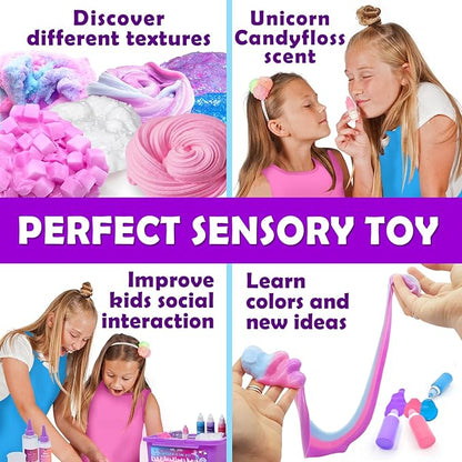 Original Stationery Mini Unicorn Slime Kit - Multicolor, One Size, Ages 7-12 - DIY Unicorn Slime Kit for Girls & Boys with Clay, Foam Balls & Glitter - Kids Crafts & Toys, Magical Gifts