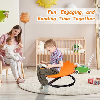 Kids Sensory Swivel Chair - Fish Spinning Chair Seat for Balance, Coordination - Sensory Therapy Stool for Kids with Autism & ADHD - Active Indoor Play Chair for Home & Classroom (Orange)