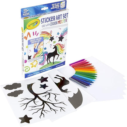 Crayola Silhouette Art Sticker Kit, Crayon Melter Expansion, Gift for Kids, 8, 9, 10, 11, Multicolor (04-0389)