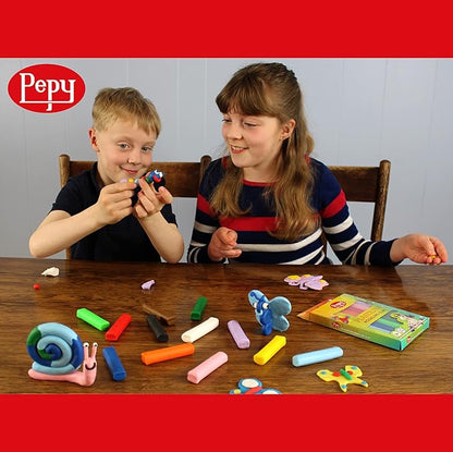 Pepy Plastilina Reusable and Non-Drying Modeling Clay; Set of 24; 2 Each of 12 Colors, 0.8 Ounces Each, Perfect for Arts and Crafts Projects