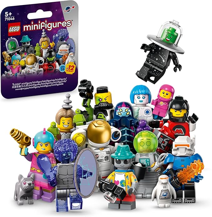 LEGO 71046 Minifigures Weltraum Serie 26, Überraschungsbox mit 1 von 12 Figuren