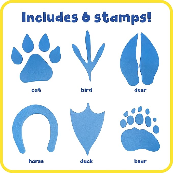 READY 2 LEARN Giant Stampers - Paw Prints - Set of 6 - Easy to Hold Foam Stamps for Kids - Arts and Crafts Stamps for Displays, Posters, Signs and DIY Projects