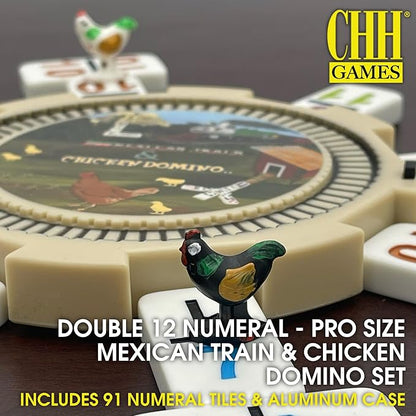 CHH Double 12 Numeral Pro Size Mexican Train & Chicken Domino Set