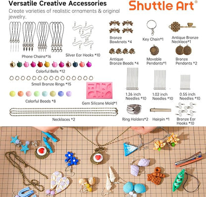 Shuttle Art Polymer Clay, 60 Colors Oven Bake Modeling Clay, Creative Clay Kit with 19 Clay Tools and 16 Kinds of Accessories, Non-Toxic, Non-Sticky, Ideal DIY Art Craft Clay Gift for Kids Adults