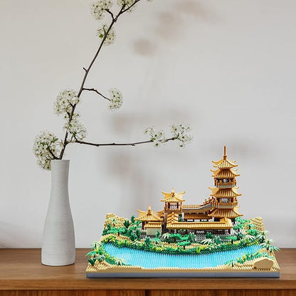 Chinese Architecture Mini Bricks Building Blocks Crescent Moon Spring Collection Model for Display Micro Block for Adults Decorative Creative Toy Present for Children Age of 14+ 3350 PCS