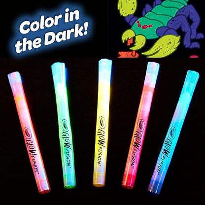 Crayola Glow Fusion, Glow in The Dark Coloring Set with Markers, Alien & Monster Coloring Pages, Gift for Kids
