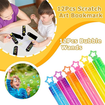 108PCS Race Car Party Favors Birthday Party Supplies includes Pull Back Car Finger Light Scratch Art Bookmark Slap Bracelet Race Car Themed Decorations Treasure Prize Box Toys for Boys Girls