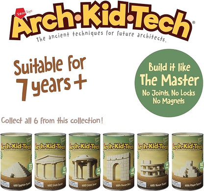 Taksa Toys Arch-Kid-Tech Roman Theater STEM Building Blocks Kit - 54-Piece Premium Educational Set for Kids Ages 7-10+ Years - Indoor Architectural Construction Games - Montessori Learning Toys