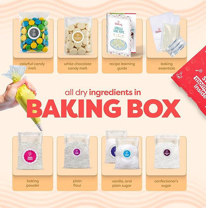 BAKETIVITY Kids Baking DIY Activity Kit - Egg Shape Vanilla Cake Pops Baking Kit with Pre-Measured Ingredients – Best Gift Idea for Boys and Girls Ages 6-12