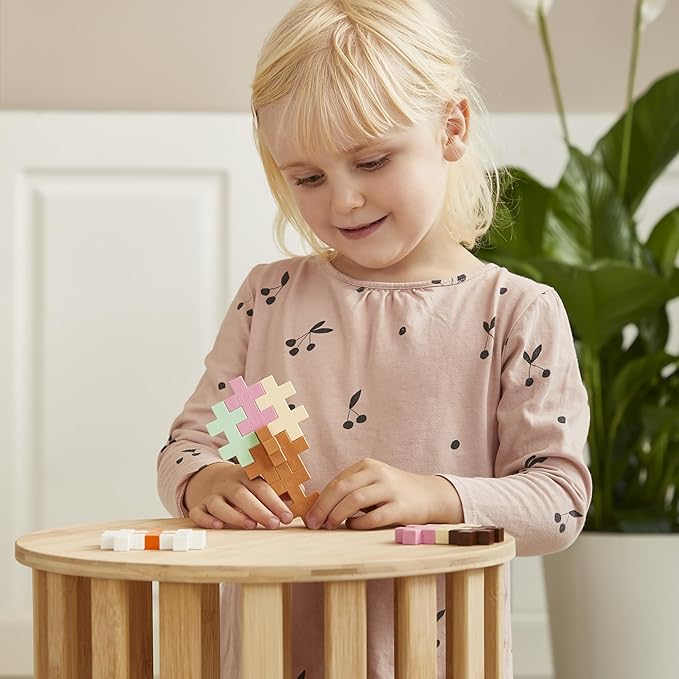 PLUS PLUS - Big Activity Set, Food, 50 Piece - Construction Building STEM Toy, Interlocking Large Puzzle Blocks for Toddlers and Preschool