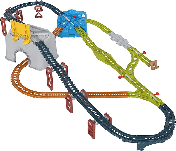 Thomas & Friends Toy Train Tracks Set, Connect & Build Bucket, 34-Piece Expansion Pack for Diecast & Motorized Trains, Kids Ages 3+ Years
