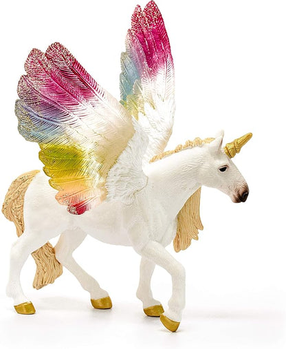 Schleich bayala, Unicorn Toys for Girls and Boys, Winged Rainbow Unicorn with Glitter Wings, Ages 5+, Multicolor, 7 inch