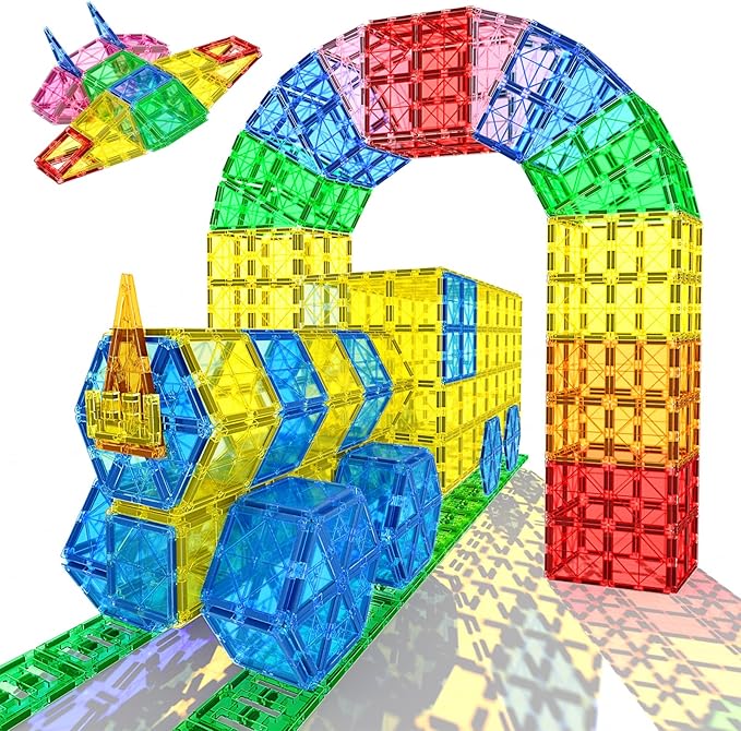 Magnetic Tiles Kids Toys for 3+ Year Old Boy and Girl Birthday Gifts, Magnet Building Blocks STEM Preschool Sensory Learning Montessori Autism Toys for Toddlers Kids Ages 3-5, 5-7, 4-8