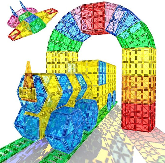 Magnetic Tiles Kids Toys for 3+ Year Old Boy and Girl Birthday Gifts, Magnet Building Blocks STEM Preschool Sensory Learning Montessori Autism Toys for Toddlers Kids Ages 3-5, 5-7, 4-8