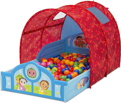 Delta Children - CoComelon Sleep and Play Toddler Bed with Tent, Blue