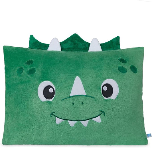 Saint Eve Kids Pillow Pals - Cute & Super Soft Animal Friends Decorative Fluffy Pillow Covers for Girls and Boys & Toddlers Beds, Playroom and Nap Time, Sensory Toys for Kids, Mochi the Dino