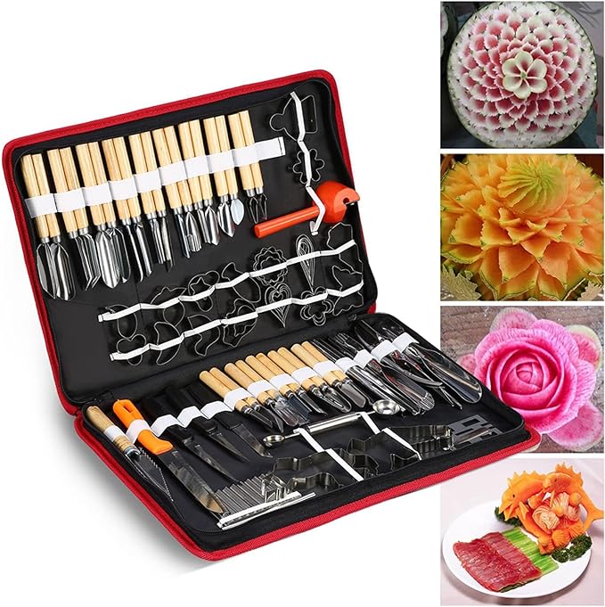 Upgraded 80PCS Pumpkin Carving Kit for Adults Kids with Professional Detail Sculpting Tools Heavy Duty Stainless Steel Knife Set with Carrying Case for Halloween Decoration