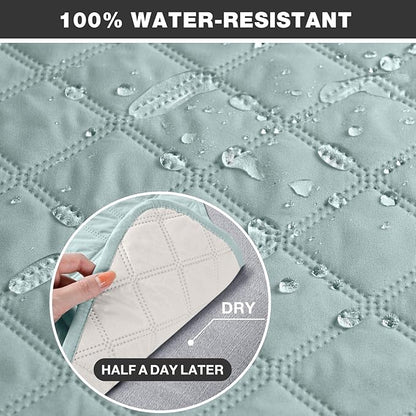 TAOCOCO Non-Slip Recliner Chair Cover Sofa Slipcover, Pet Cover for Large Recliner with Elastic Straps, Washable Chair Seat Cover Recliner Chair Furniture Protector (28'' Oversized, Mint)