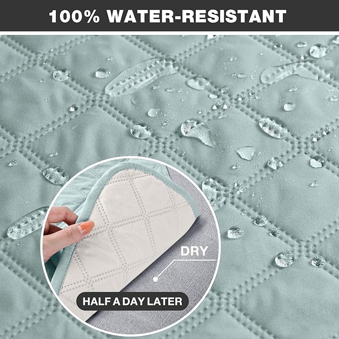 TAOCOCO Non-Slip Recliner Chair Cover Sofa Slipcover, Pet Cover for Small Recliner Chair with Elastic Straps, Washable Reclining Chair Cover Recliner Furniture Protector (23'' Small, Mint)