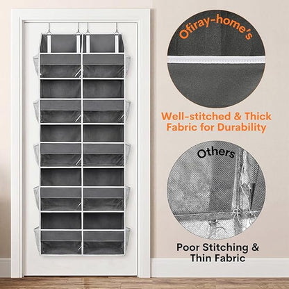Over the Door Organizer 5 Tiers, Extra Large Behind Door Storage of 10 Compartments, 80 lbs Weight Capacity Over Door Organizer, Door Hanging Organizer for Closet, Diaper Organizer, Room storage