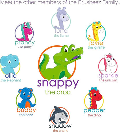 Brusheez Electronic Toothbrush Replacement Brush Heads 2 Pack (Snappy The Crocodile)