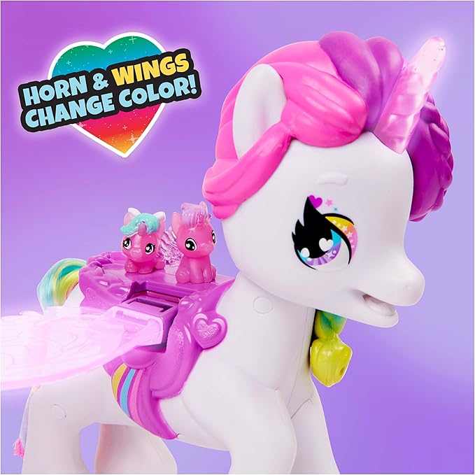 Hatchimals CollEGGtibles, Hatchicorn Unicorn Toy with Flapping Wings, Over 60 Lights & Sounds, 2 Exclusive Babies, Kids Toys for Girls Ages 5 and up