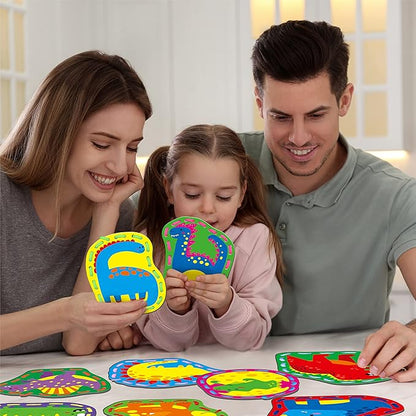 9 Pieces Kids Lacing Cards, Double Sided Sewing Cards in 9 Dinosaurs with 9 Colorful Laces, Imagination Development Lacing Toys Games for Children Educational and Learning Activity