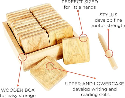 Wooden Alphabet Tracing Boards - Preschool Letter Formation - Montessori Alphabet Letters