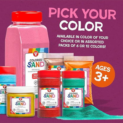 Hygloss Products Colored Play Sand - Assorted Colorful Craft Art Bucket O' Sand, Light Blue, 1 lb