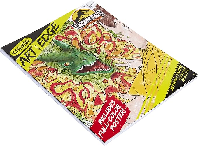 Crayola Art with Edge Jurassic Park Coloring Pages (28pgs), Adult Coloring, Jurassic Park Merchandise, Gift for Teens