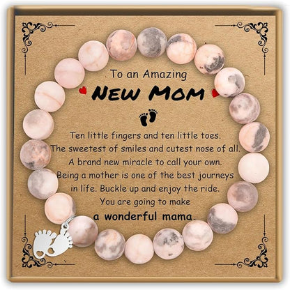 Sereney Mothers Day Gifts for Mom Grandma Daughter 1st New Mom Sister Step Mother Wife Girlfriend Best Friends, Pearl Bracelet as Graduation Gift for Her, Beaded Bracelets as Birthday Gifts for Women