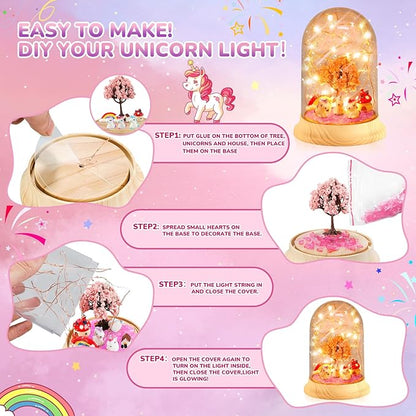 HONGID Make Your Own Unicorn Night Light - Unicorn Craft Kit for Kids,Unicorn Toys for Girls,Kids Christmas Girls Gifts for Teen Girls Age 3 4 5 6 7 8 9