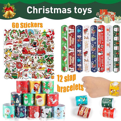 118 Pcs Christmas Party Favors for Kids,Fidget Treasure Box Toys for Classroom Prizes,Pinata Filler,Goodie Bag Stuffers,Treasure Chest,Stocking Stuffers,Prize Box Bulk Mini Toys for Boys Girls