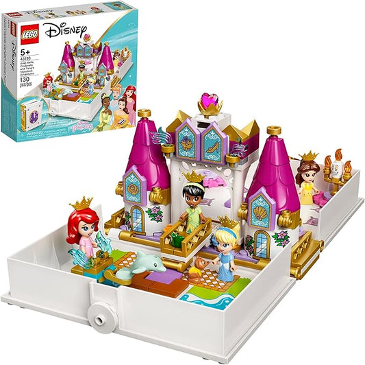 LEGO Disney Ariel, Belle, Cinderella and Tiana’s Storybook Adventures 43193 Building Toy for Kids; New 2021 (130 Pieces)