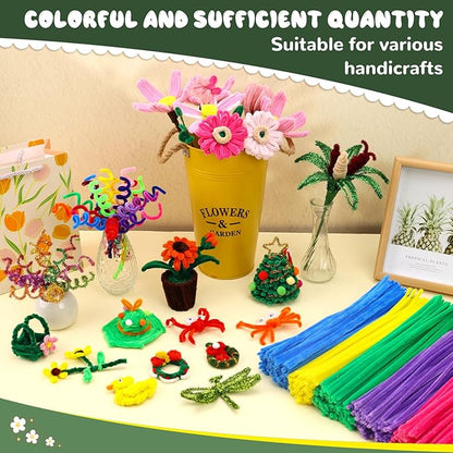 Pipe Cleaners, 100PCS Moss Green Pipe Cleaners Craft Supplies, Pipe Cleaners Bulk Fuzzy Sticks for DIY Art and Craft Projects Home Decoration