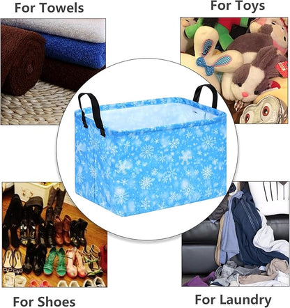 MAIZMZ Snow Storage Basket,Kids Storage Bins Closet Organizer Cube Collapsible Nursery Hamper Waterproof Clothes Toy Bin Book Shelf Party Decor