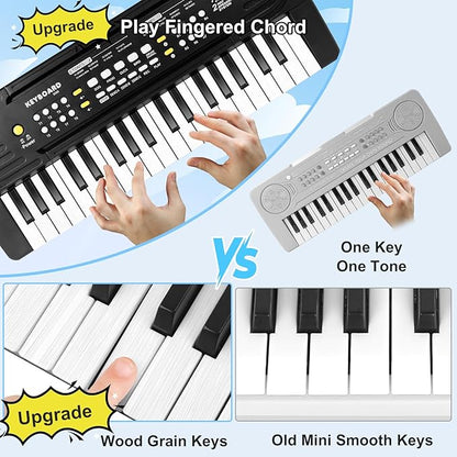 Kids Toddler Toy Piano Keyboard - 37 Key Pianos for Kid Music Toys Instruments with Microphone | Explore Creativity, Perfect Birthday for 3-8 Year Old (Black)