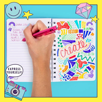 Just My Style Fidgiwear Purple Push & Pop Journal By Horizon Group USA, Poppable Fidget Toy Spiral-Bound Journal Includes Never-Ending Poppable Fidget Toy Cover & 80 Pages, Pop Fidget Sensory Notebook