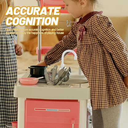 TOYANDONA Kids Toy Kitchen Sink Faucet Replacement, Fake Faucet Pretend Play Sink Running Water Playing House Toys for Toddlers 2-4 Years Grey Kids Toy Kitchen Sink Faucet Set