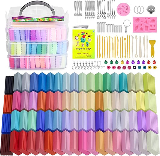 Polymer Clay Set, 72 Color Oven Bake Modeling Clay Set with Sculpting Tools and Accessories, Modeling Clay for Kids,Ideal DIY Clay Art Set for Kids Beginners Artists