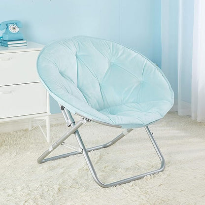 Urban Lifestyle Micromink Saucer Chair, Light Blue Mint