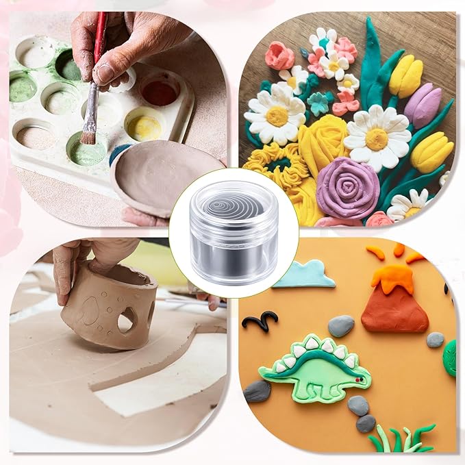 20 Pcs Circle Clay Cutters, Round Shape Cutter Ceramics Dotting Baking Ring Mold Cutters Stainless Steel Sculpting Punch Tool Hole Hollow Punch Cutter Set with Storage Case for Crafts Indentation