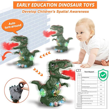 Dinosaur Toys for 3 Year Old Boy,Roar Music and Lights Toddler Toy for Boys Girls Age 3-4,Moving Dino Baby Toy with 1 Wheel,Electric Dinosaur Toy for Kids 3-5,Easter Christmas Birthday Gifts