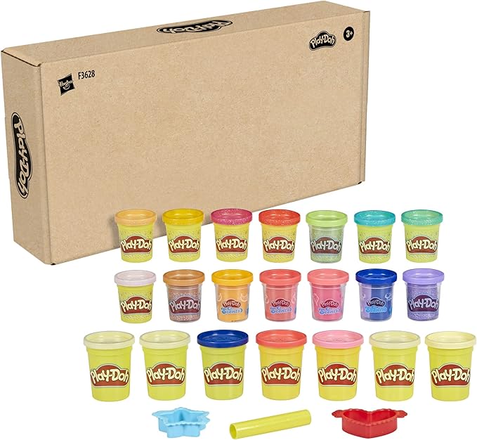 Play-Doh Bright 'n Happy Variety Pack with 21 Cans of Modeling Compound Including Scented, Sparkle, Metallic, Arts and Crafts Toy for Kids 3 and Up, Non-Toxic (Amazon Exclusive)