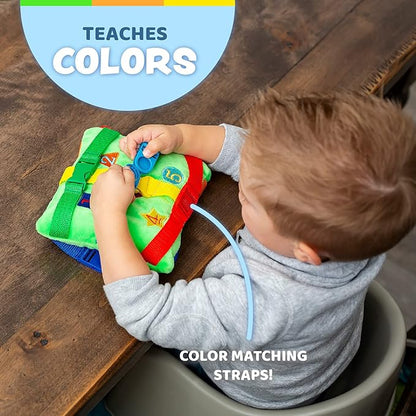 Buckle Toys - Buster Square - Learning Activity Toy - Develop Fine Motor Skills and Problem Solving - Easy Travel Toy - Educational Classroom Must Have