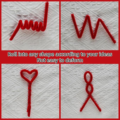 Qirimoi Red Pipe Cleaners Craft Pipe Cleaners Bulk Pipecleaners Crafts Supplies，200Pcs Red