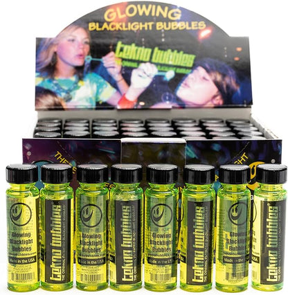 Atomic Bubbles: Tekno Bubbles - 48 Pack 1oz Bottles - UV Blacklight Glow Bubbles, Glow Parties, Indoor & Outdoor, Party Favors, Kid Safe & Non-Toxic