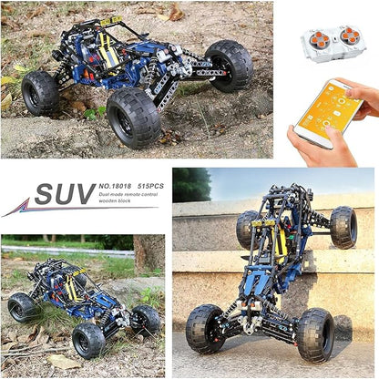 Mould King RC Off-Road Building Car Toys, 515 Pieces Building Blocks Lightning Climbing Car Model with Motors (Remote Control and APP Control), Intelligent Building Kits for Boys